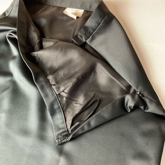 VIE by Victoria Royal Maxi Skirt A-Line Black Lined Side Zipper Side Slit 16 - Picture 9 of 12